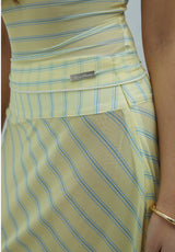 STRIPED MESH CAMI TOP - BUTTER
