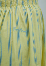 STRIPED RUCHED DRESS - BUTTER