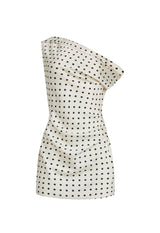 SWEETHEART MINI DRESS - CREAM POLKA