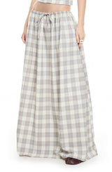 SWEET ESCAPE MAXI SKIRT - SMOKE PLAID