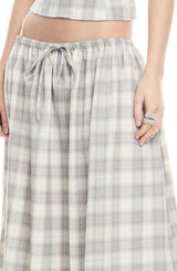 SWEET ESCAPE MAXI SKIRT - SMOKE PLAID