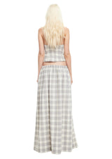 SWEET ESCAPE MAXI SKIRT - SMOKE PLAID