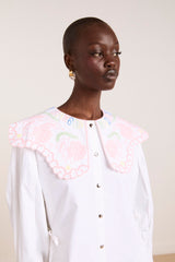 VALENTINA COLLARED BLOUSE - WHITE
