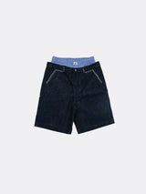 Script Logo Boxer Denim Shorts - Dark Blue