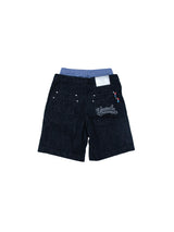 Script Logo Boxer Denim Shorts - Dark Blue