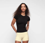 Seamless Waffle Tee - Black