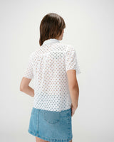Short sleeve lace shirt white Waverine