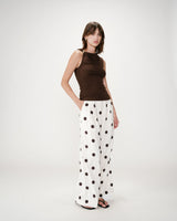 Sleeveless asymmetric draped top chocolat Wagner