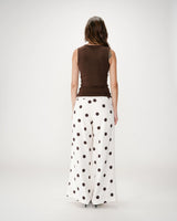 Sleeveless asymmetric draped top chocolat Wagner