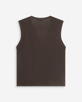 Sleeveless open-knit V-neck cardigan chocolat Wayne