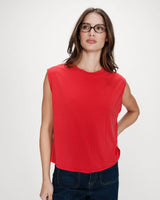 Sleeveless oversized modal T-shirt fuchsia Rimbaud