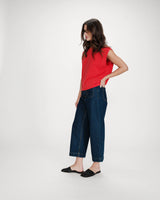 Sleeveless oversized modal T-shirt fuchsia Rimbaud