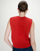 Sleeveless wool and mohair sweater rouge Vollo