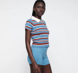 Soft Knit Polo - Scandi Sea Stripe
