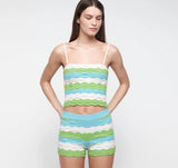 Soft Knit Textured Cami - Juicy Apple Stripe