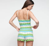Soft Knit Textured Cami - Juicy Apple Stripe