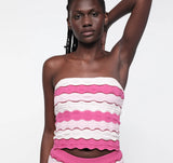 Soft Knit Textured Cami - Raspberry Stripe