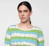 Soft Knit Textured Cardigan - Juicy Apple Stripe