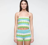 Soft Knit Textured Shorts - Juicy Apple Stripe