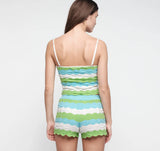 Soft Knit Textured Shorts - Juicy Apple Stripe