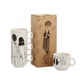 Stackable Mugs Naked Couple Back (Set 4)