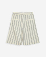 Straight cotton pleated bermuda shorts rayure Wello
