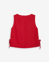 Straight sleeveless top with tie rouge Wesca