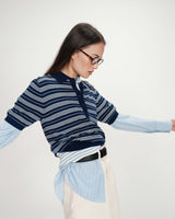 Striped short-sleeve polo marine Veracruz