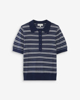 Striped short-sleeve polo marine Veracruz