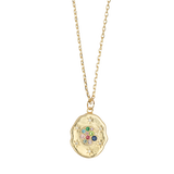 Sunlight Goldplated Necklace Lucky Coin Zirconia