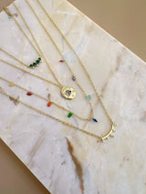 Sunlight Goldplated Necklace Lucky Coin Zirconia