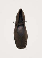 Sway Suede Coffee Brown Leather Ballet Flats