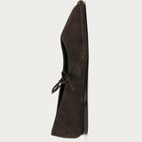 Sway Suede Coffee Brown Leather Ballet Flats