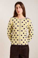 TABITHA REVERSIBLE CARDIGAN - NAVY/BUTTER SPOT