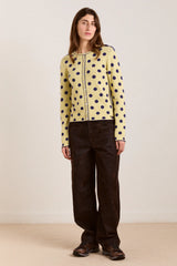 TABITHA REVERSIBLE CARDIGAN - NAVY/BUTTER SPOT