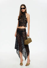 TROPHY MIDI SKIRT - NOIR