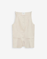 Tailored Tencel and linen square-neck vest sable Winston