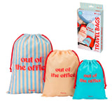 Travel bags "out of the office" pack of 3