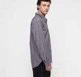 True Relaxed Poplin Shirt - Pavement Stripe