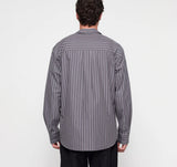 True Relaxed Poplin Shirt - Pavement Stripe