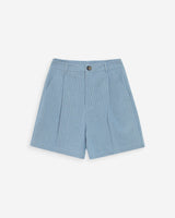 High-waist wide striped denim shorts stripedblue Vars