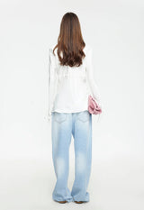 VEIL LONG SLEEVE - PORCELAIN