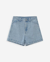 Straight high-waist denim shorts skyblue Verne