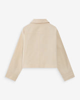 Cropped cotton buttoned jacket ecru Veronica