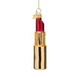 VONDELS Ornament glass shiny gold matt red pink lipstick H11cm