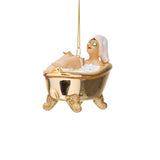 VONDELS Ornament glass woman in shiny gold bath H6cm