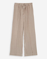 Wide-leg striped pants adjustable waist mocha Volute