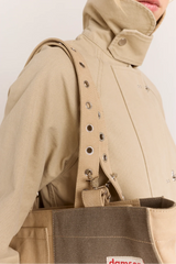 Veda Canvas Blocked Bag - Olive & Sand