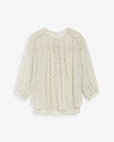 Voluminous polka dot blouse ivoire Valianna
