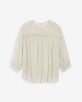 Voluminous polka dot blouse ivoire Valianna